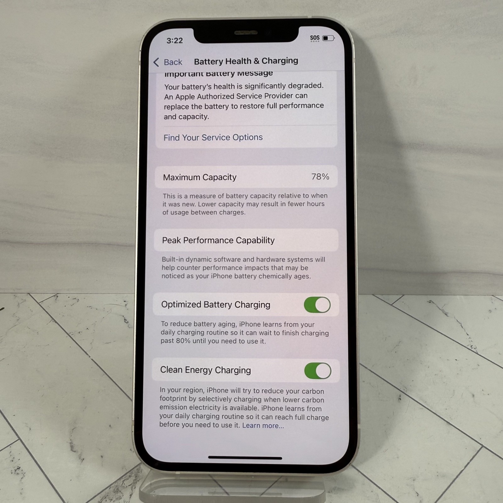 Apple iPhone 12 128 GB White A2172 Unlocked Verizon AT&T T-Mobile #H95