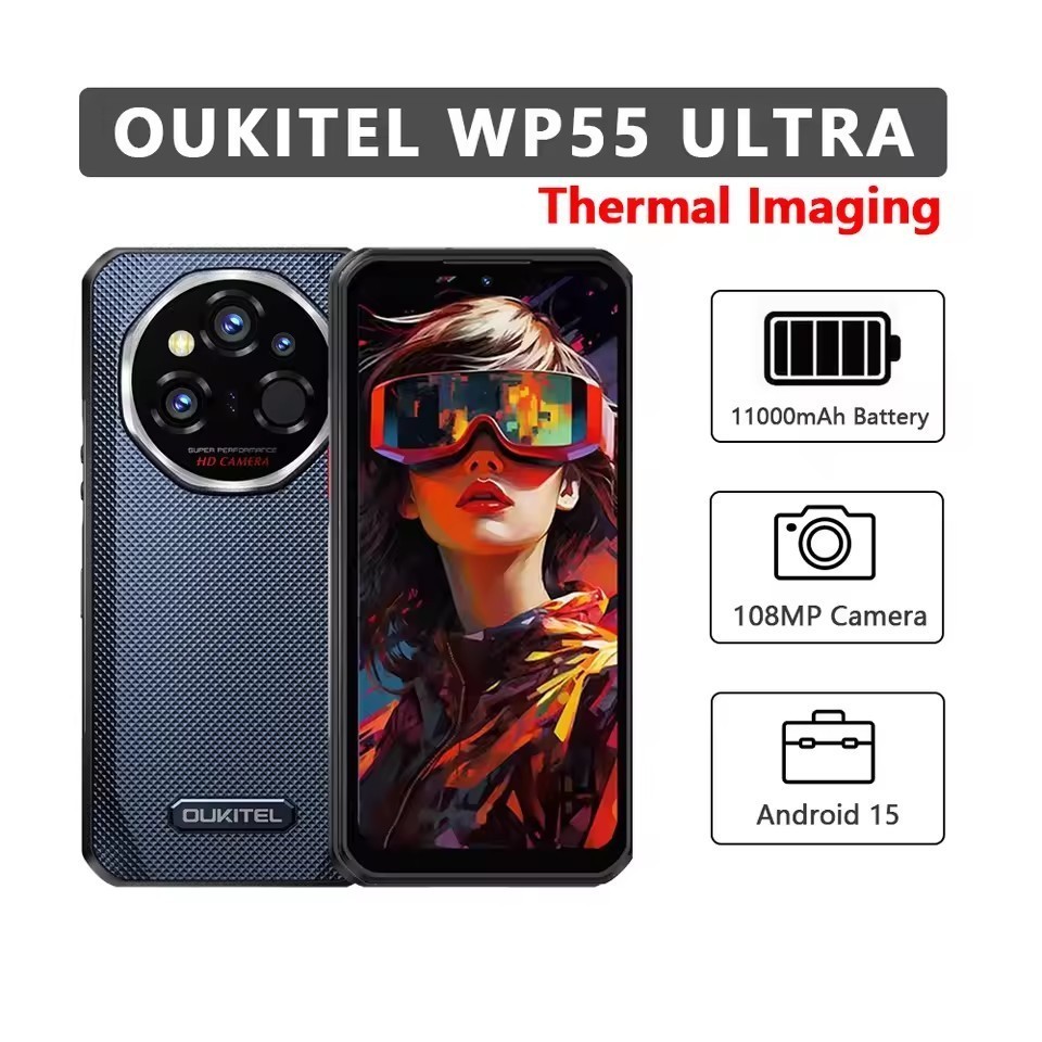 OUKITEL WP55 Ultra 5G Thermal Imaging Rugged Phone 48GB+512GB 11000mAh 108MP