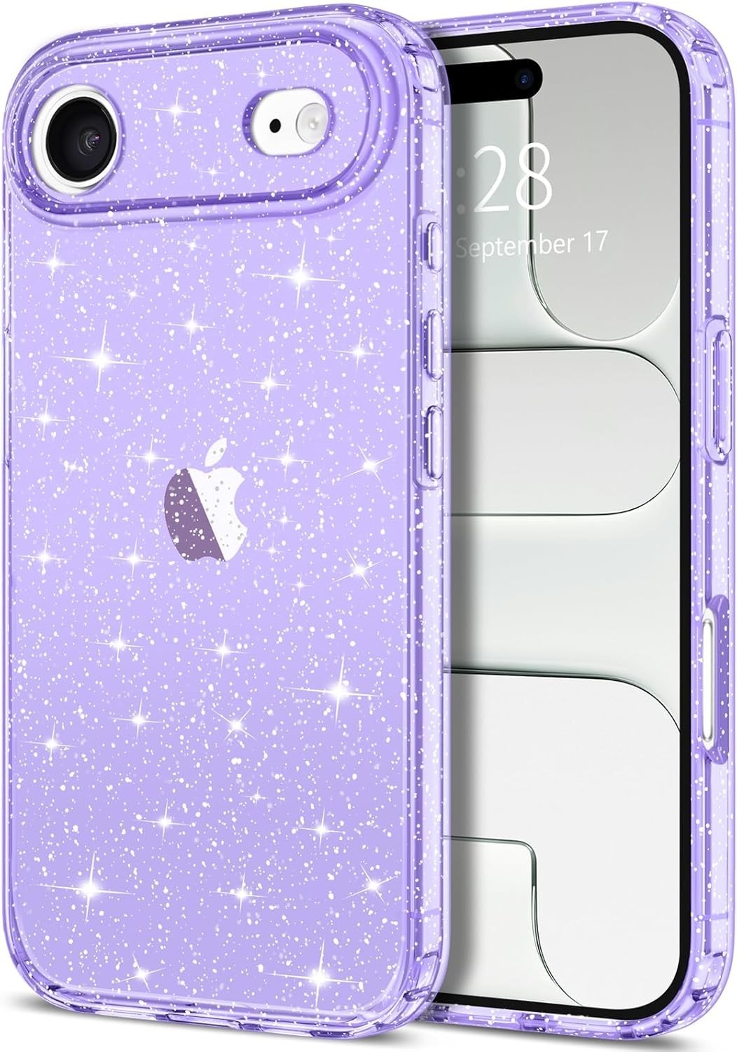 iPhone Air Case Glitter, Clear Glitter Sparkly Shiny Bling Sparkle Cute Cover