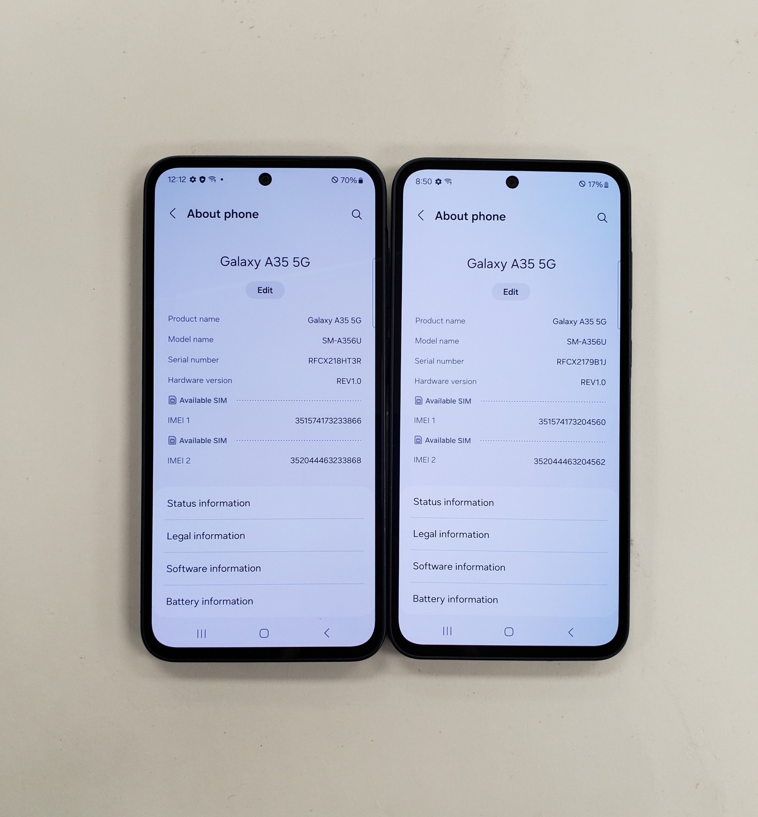Lot of 2 Samsung A35 SM-A356U 128GB Blue Spectrum Only **READ**