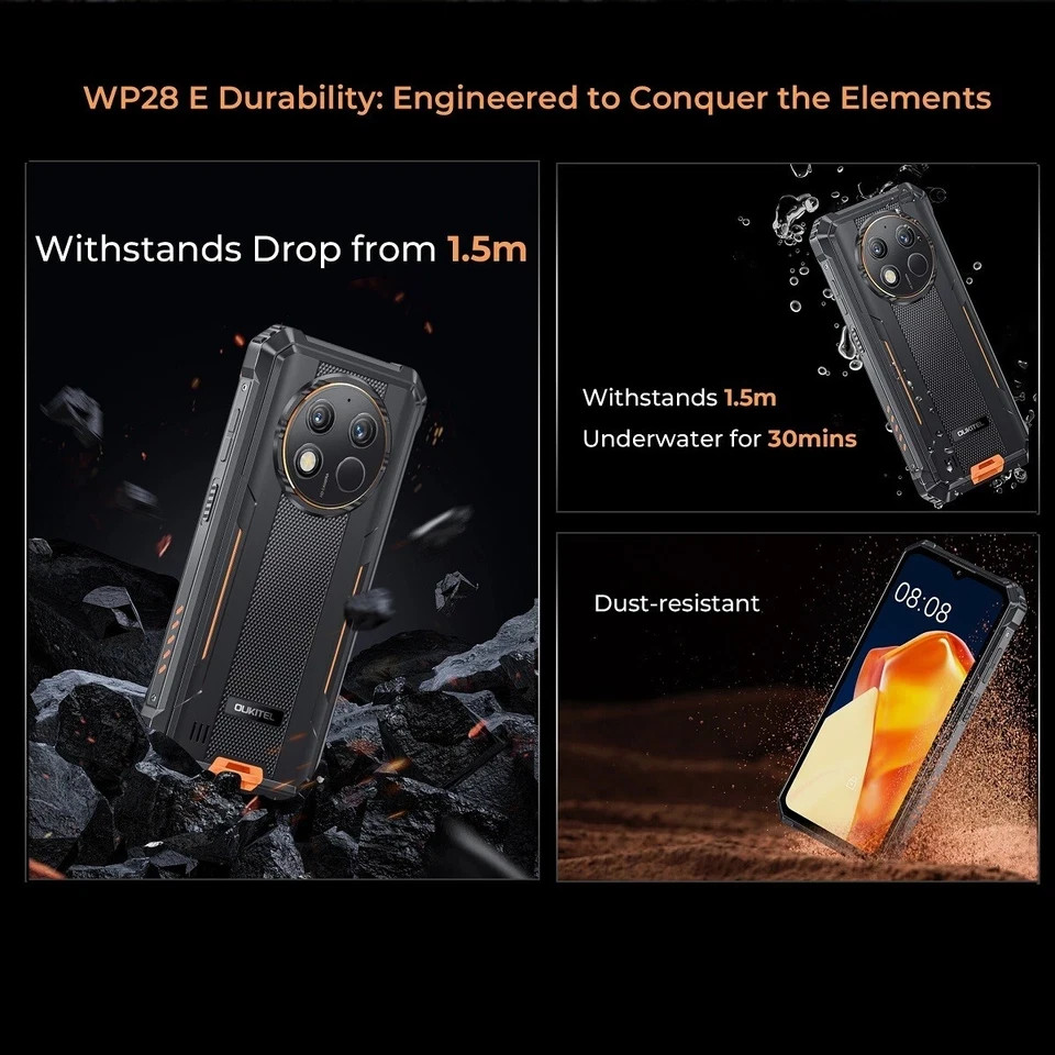 PHONE SET Oukitel WP28E Rugged Smartphone 10600mAh 6.52Inch Android 14