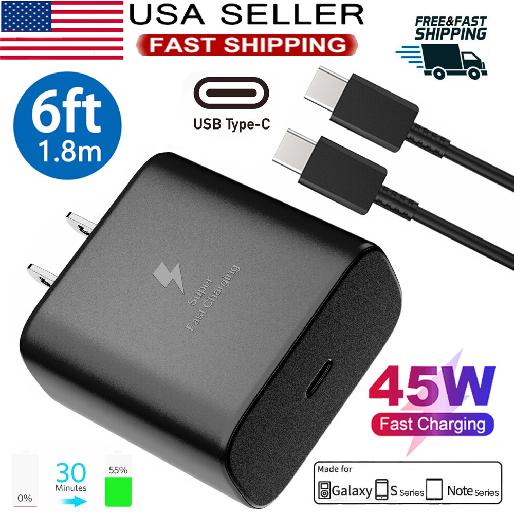 45W Super Fast Charging Type C Wall Charger+Cable For Samsung Galaxy S25 S24 S23