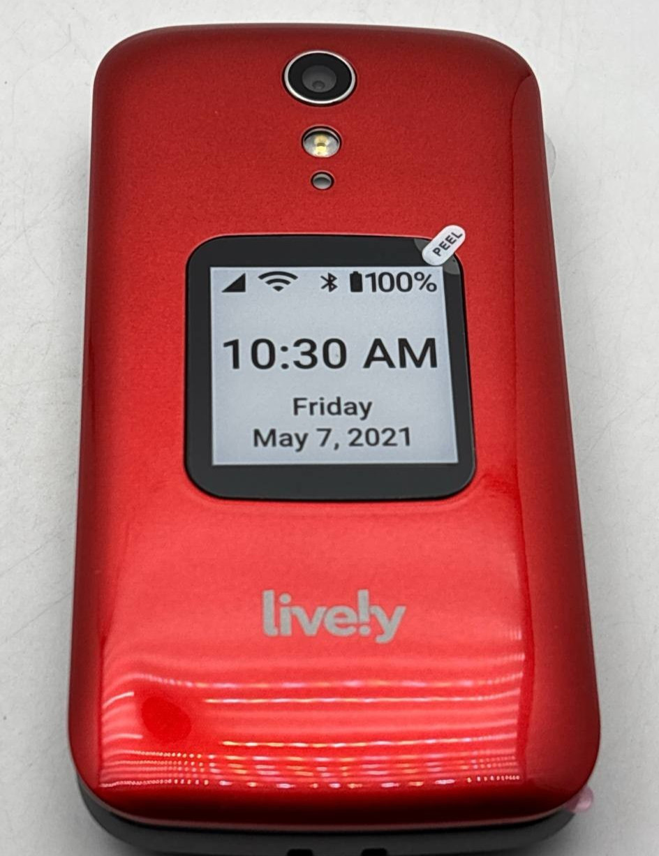 Alcatel 4053S Jitterbug Lively Flip 2 Phone 4G 16GB Big Buttons for Seniors Red