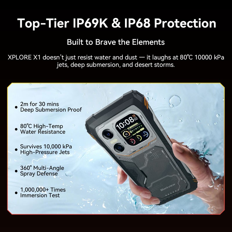 Global Blackview XPLORE X1 5G AI Rugged Smartphone Android 15 Waterproof Mobile