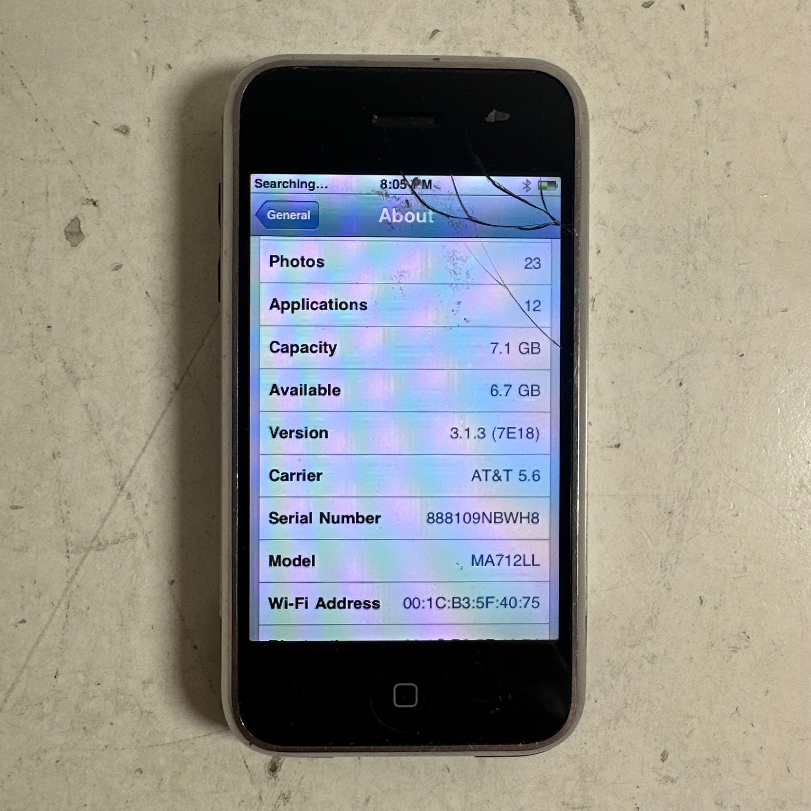 Apple iPhone Gen 1 A1203 Silver 8GB 3.5″ Touch Screen Single-core Smartphone