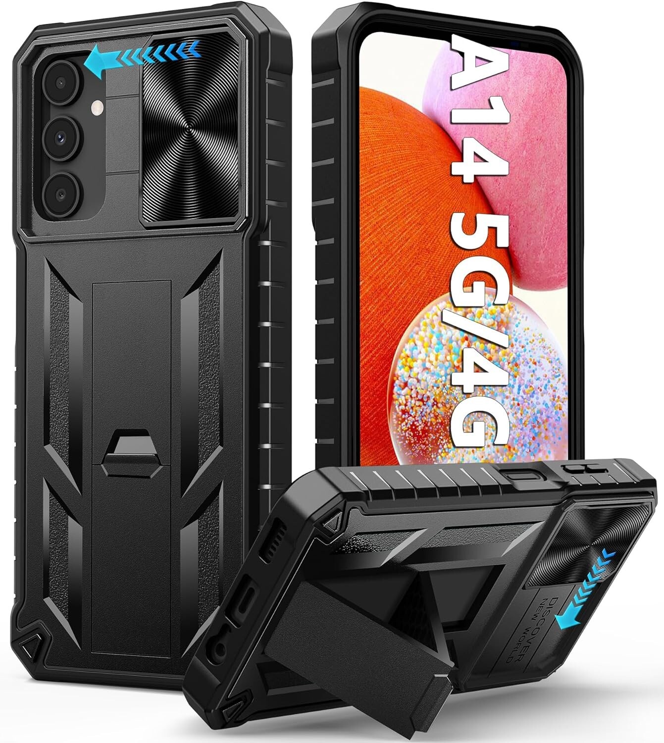 For Samsung Galaxy A14 5G Case Military Grade Protection Cover Armor Rugged-Blac