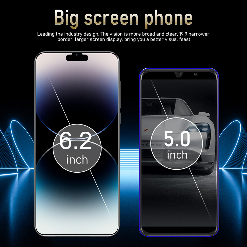 i15 Pro Max Smartphone Android 6.2” Unlocked 4+64GB 5000mAh 12+24MP Dual SIM