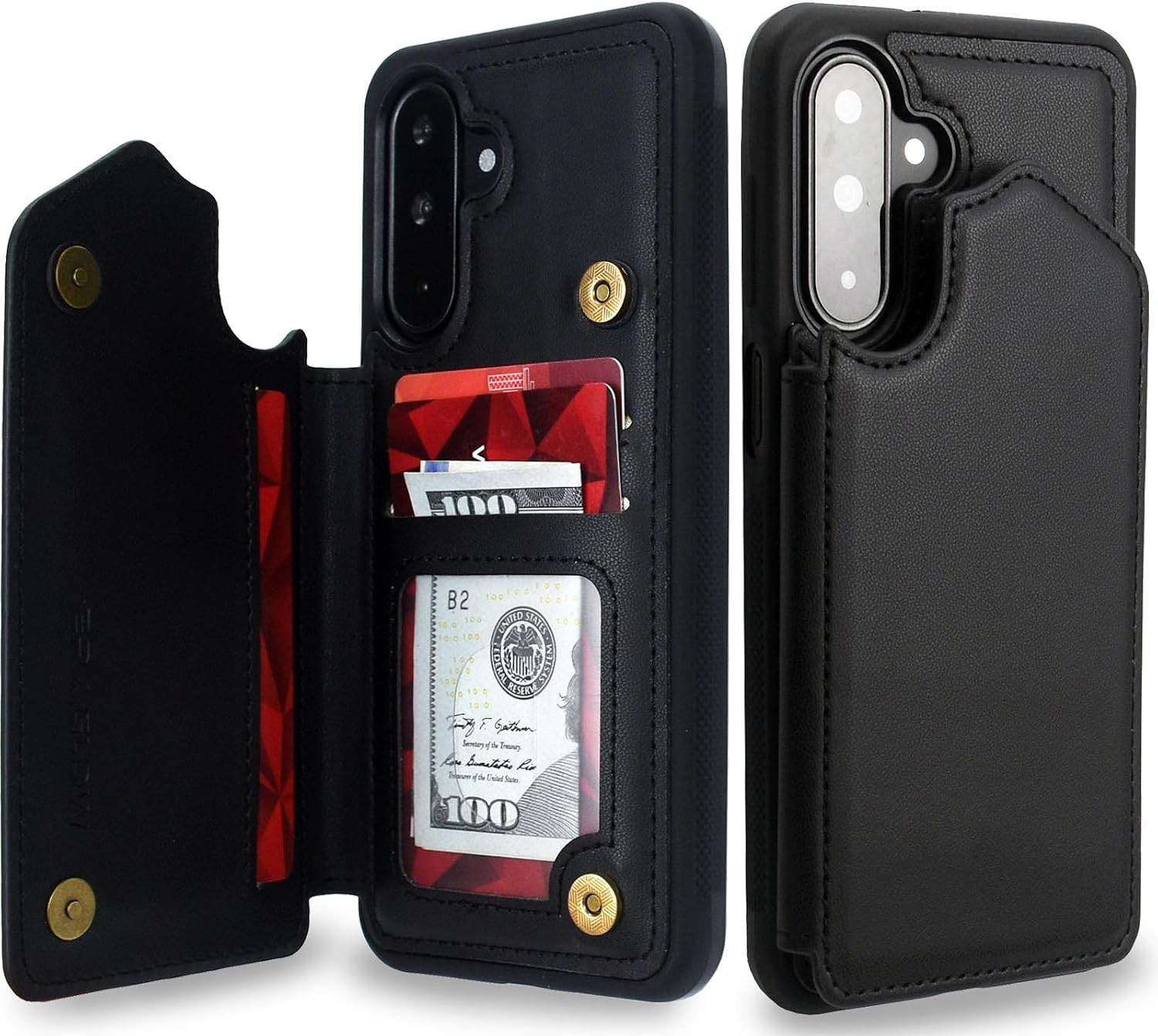 Wallet Case for Samsung Galaxy A17 5G 2025, RFID Blocking Card Holders, Black
