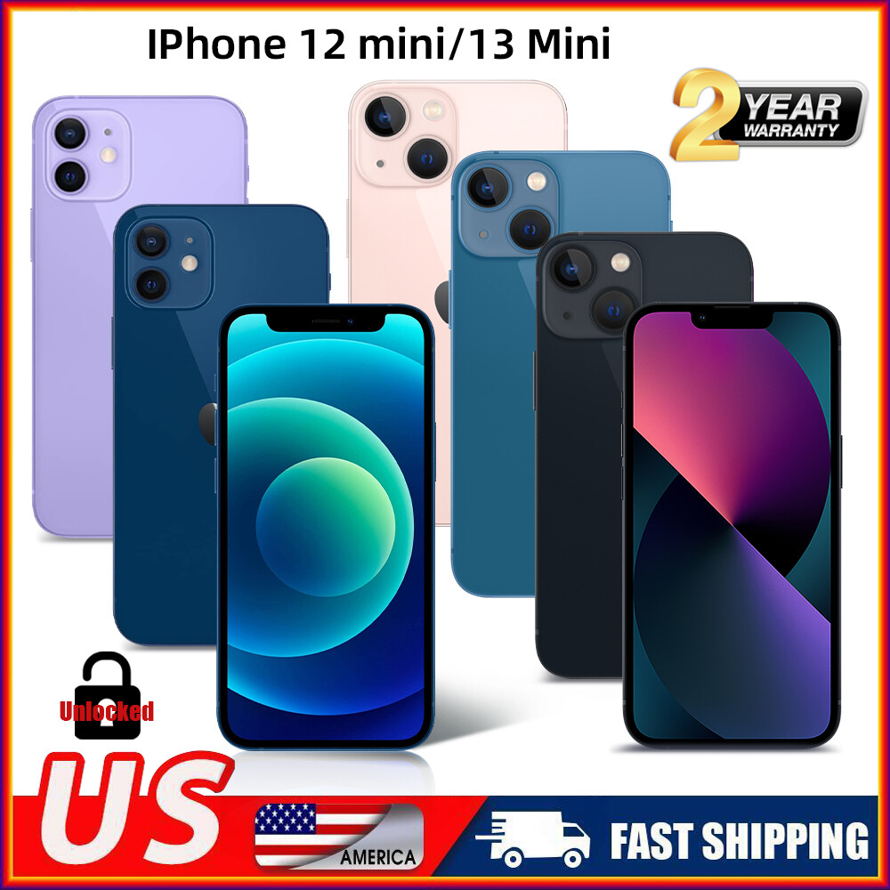 New Sealed Apple iPhone 13 Mini/12 Mini Factory Unlocked 256GB/128GB ALL Carrier