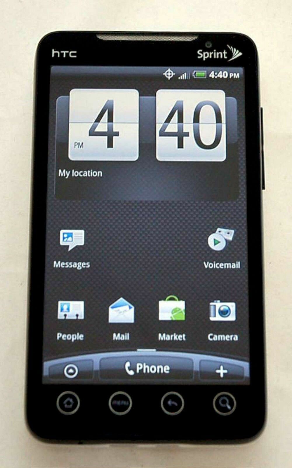 HTC EVO 4G Sprint PCS BLACK Google Android Smartphone Bluetooth PC36100 Grade C