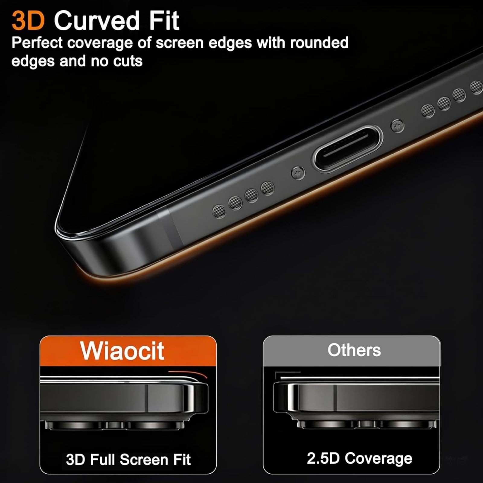 3 Pack Tempered Glass Screen Protector for iPhone 14 Pro Max, 9H Hardness