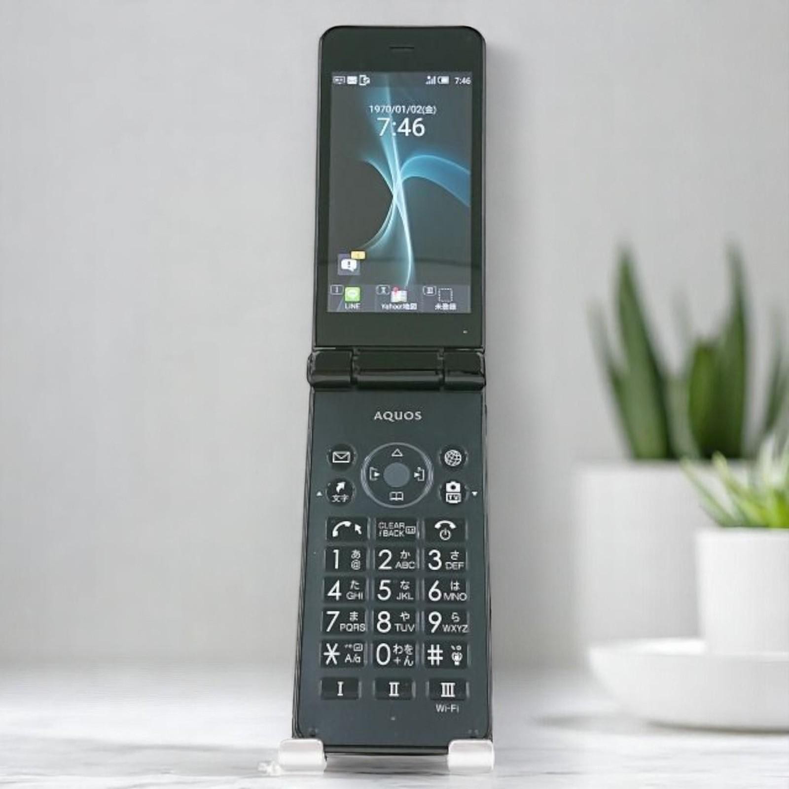 SHARP AQUOS 601SH 4G Android Flip Phone SIM Unlocked Softbank Black