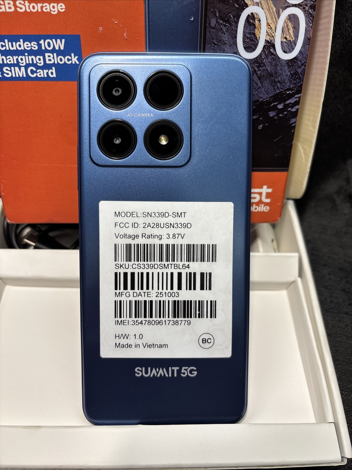 Summit 5G, 64GB, Blue – Boost Mobile Prepaid Smartphone – Brand New