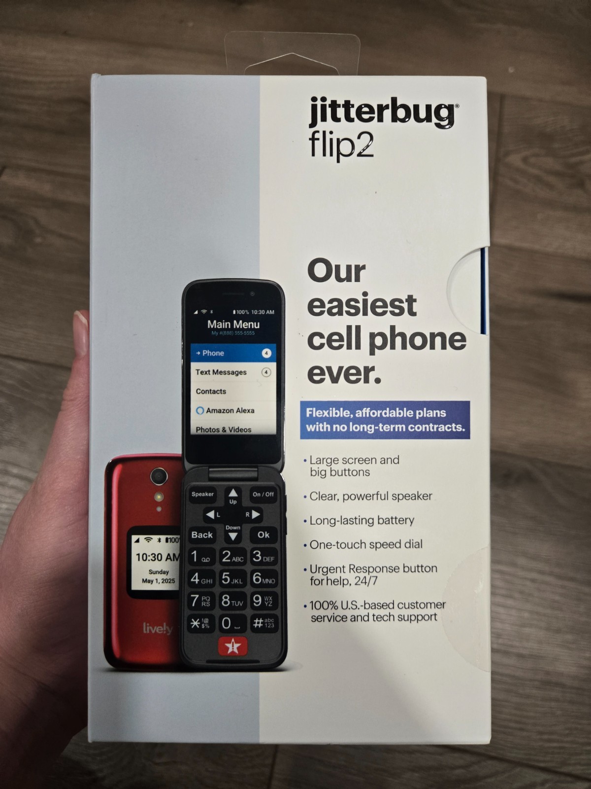 BRAND NEW Lively Jitterbug Flip2 Cellphone for Seniors Mobile Phone (Red Color)