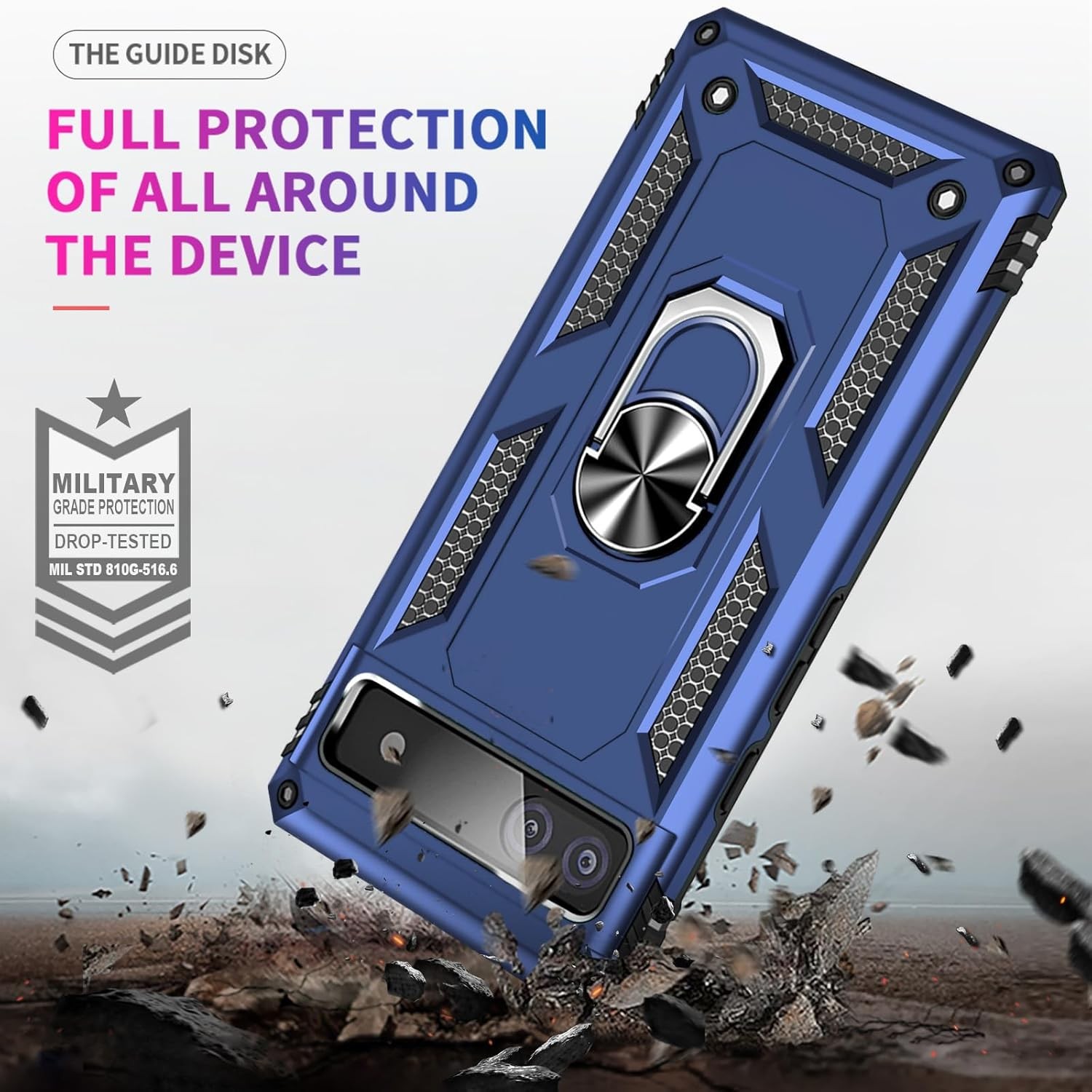 Military Grade Protective Case for Google Pixel 6A with Screen Protector (Blue)