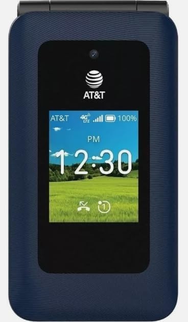 AT&T Cingular Flex 2 Smart Flip Phone Classic Navy 2.8 Screen Unlocked 4GB KaiOS