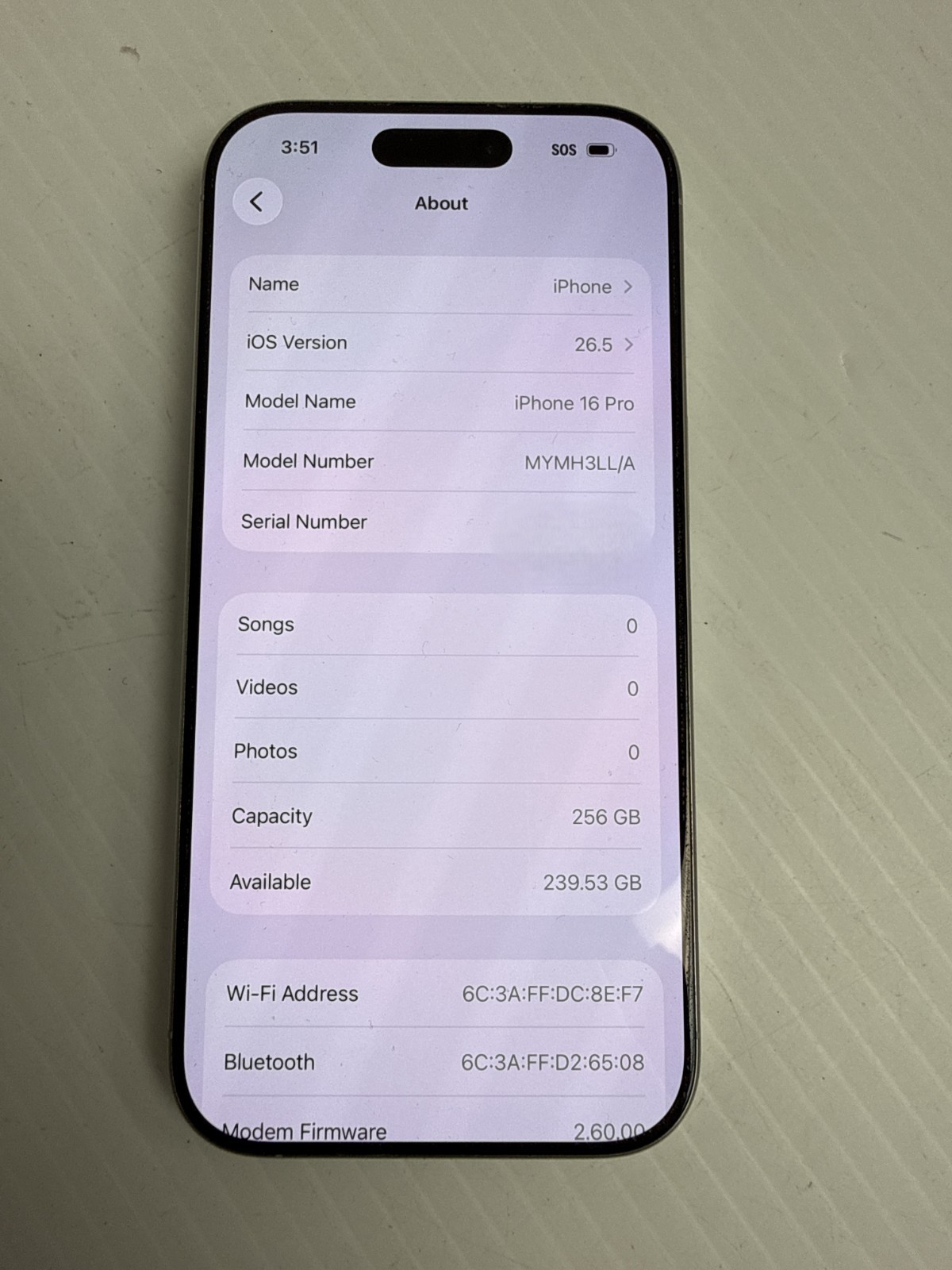 Apple iPhone 16 Pro 5G Verizon 256GB White MYMK3LL/A iOS Smartphone 88% BH