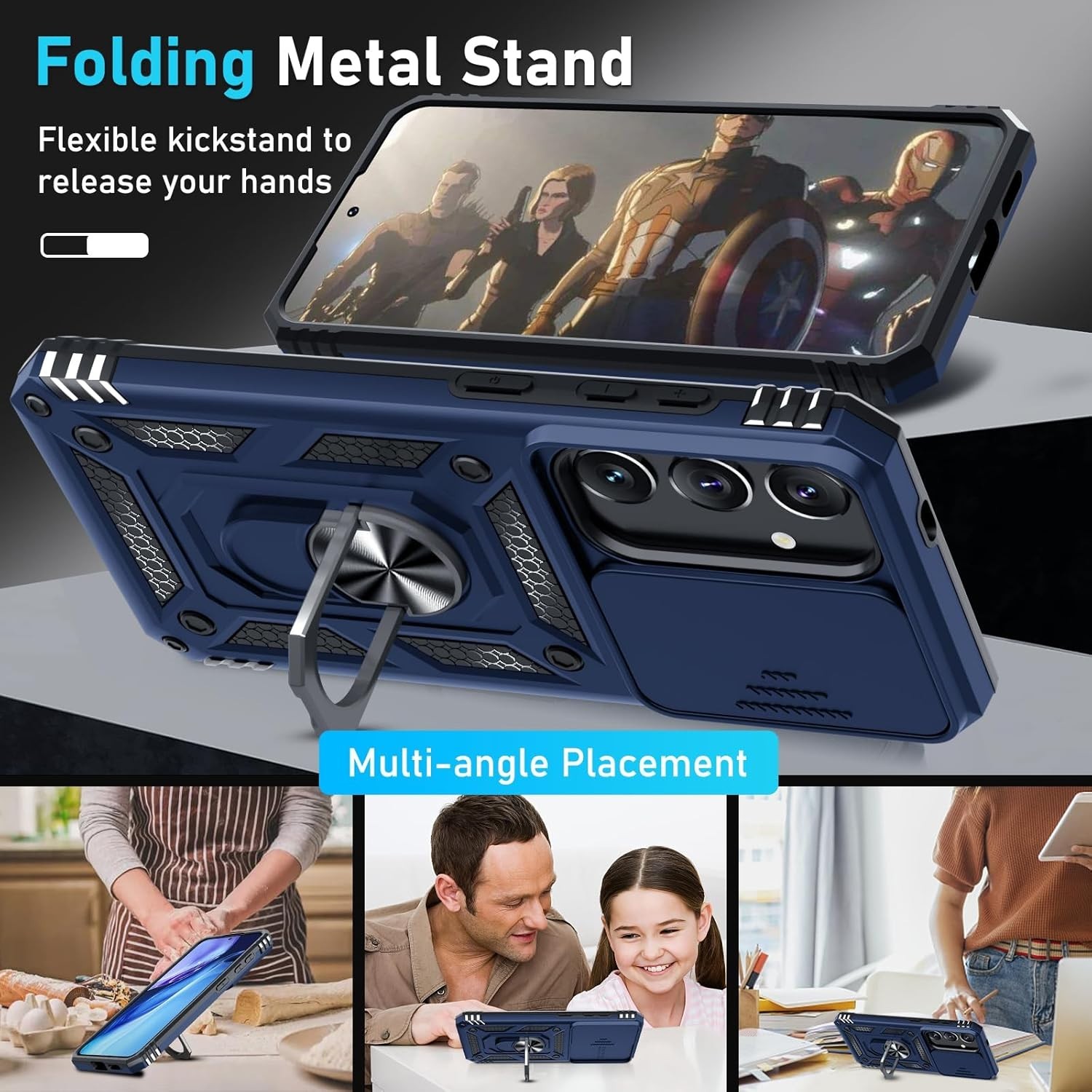 For Samsung Galaxy S25 Case with Shockproof Protective Cover & Screen Protector