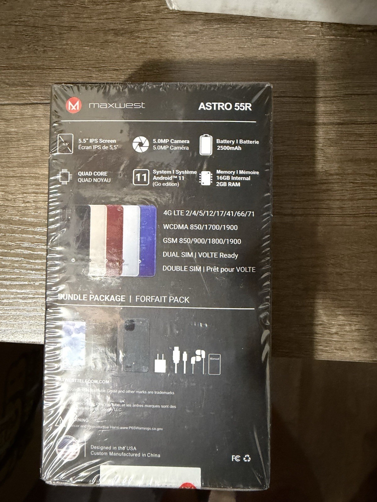 Maxwest Astro 55R Smartphone 16GB Unlocked Black Dual Sim Brand New Sealed Box