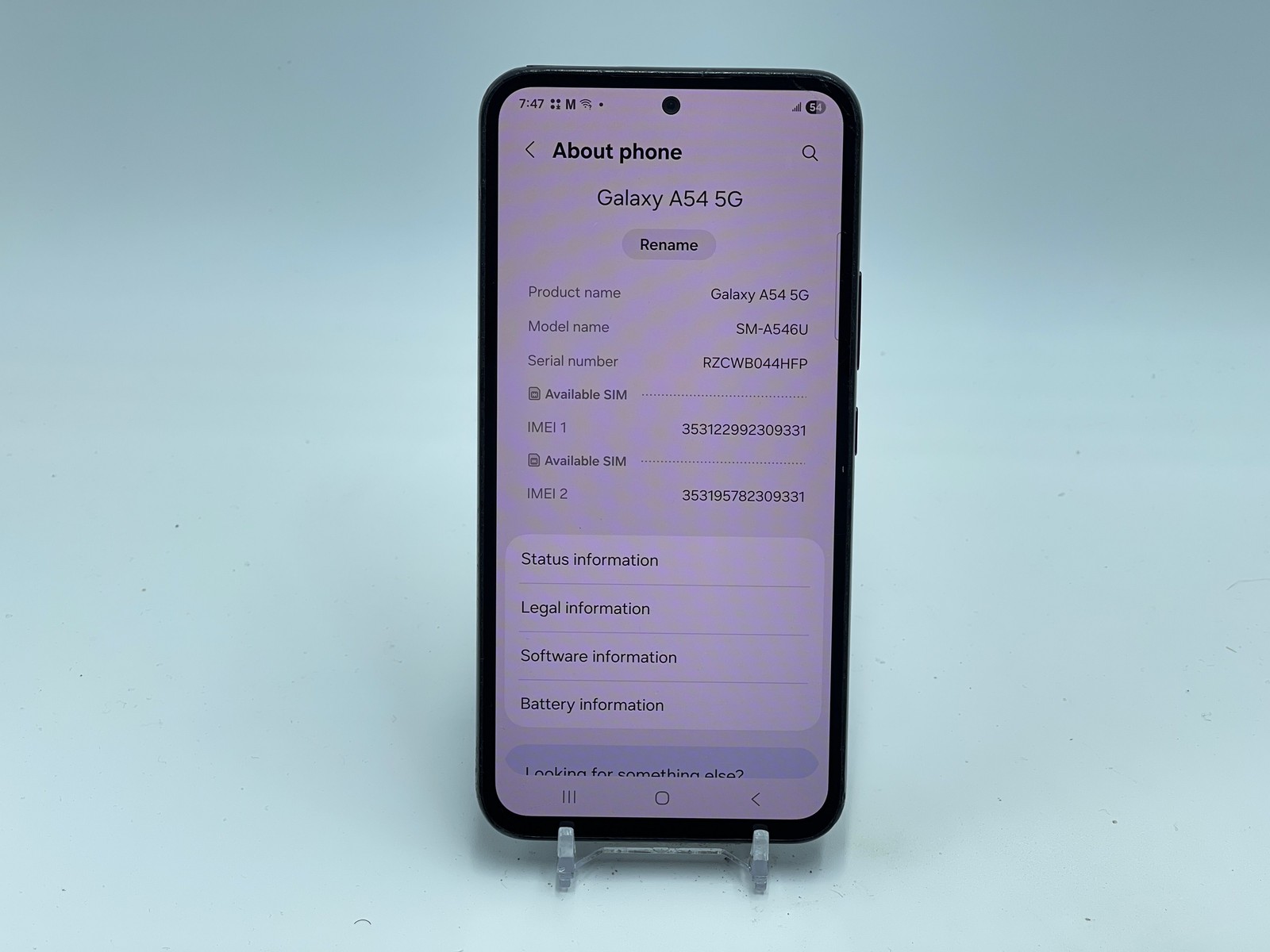 Samsung Galaxy A54 128GB SM-A546U (T-Mobile) Black CrkBk (E-0070)