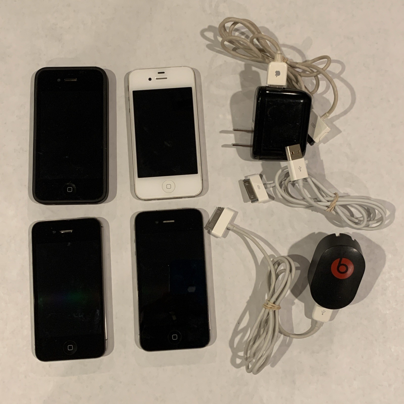4X Apple iPhone 2x A1387 & 2x A1332 Black & White Bar Style Smartphone *parts