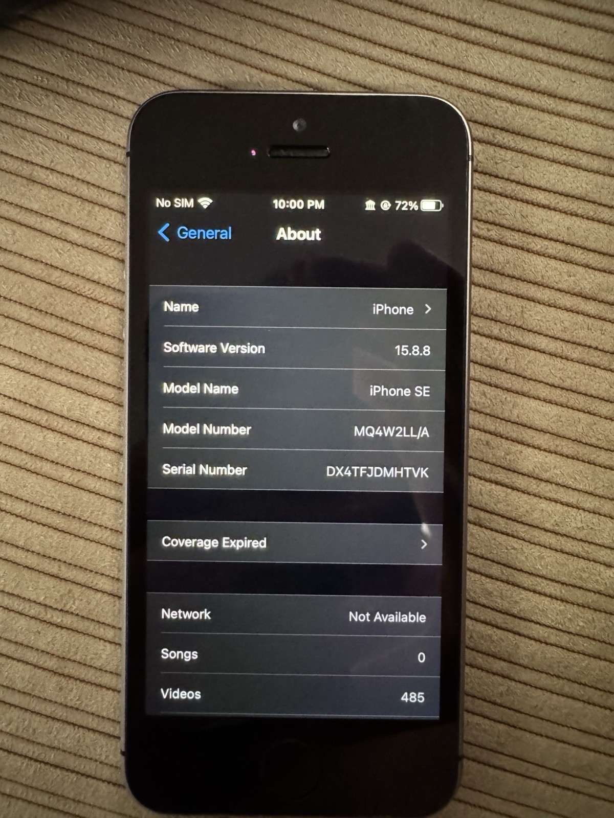 Apple iPhone SE 1st Gen A1662 32GB Space Gray 4.0in iOS 15.8.8