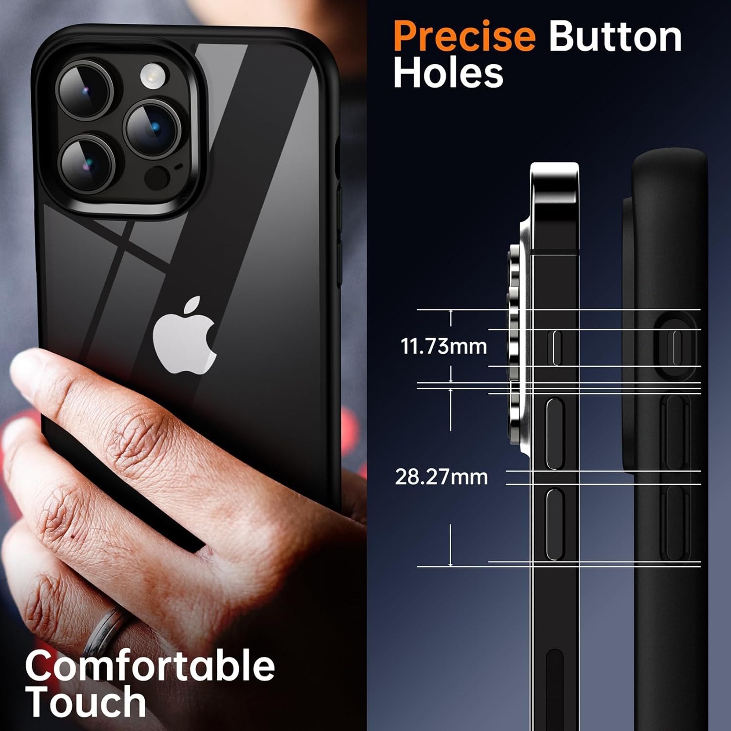 Shockproof Clear Case for iPhone 14 Pro Max, Hard Clear Back Four Corner Airbags