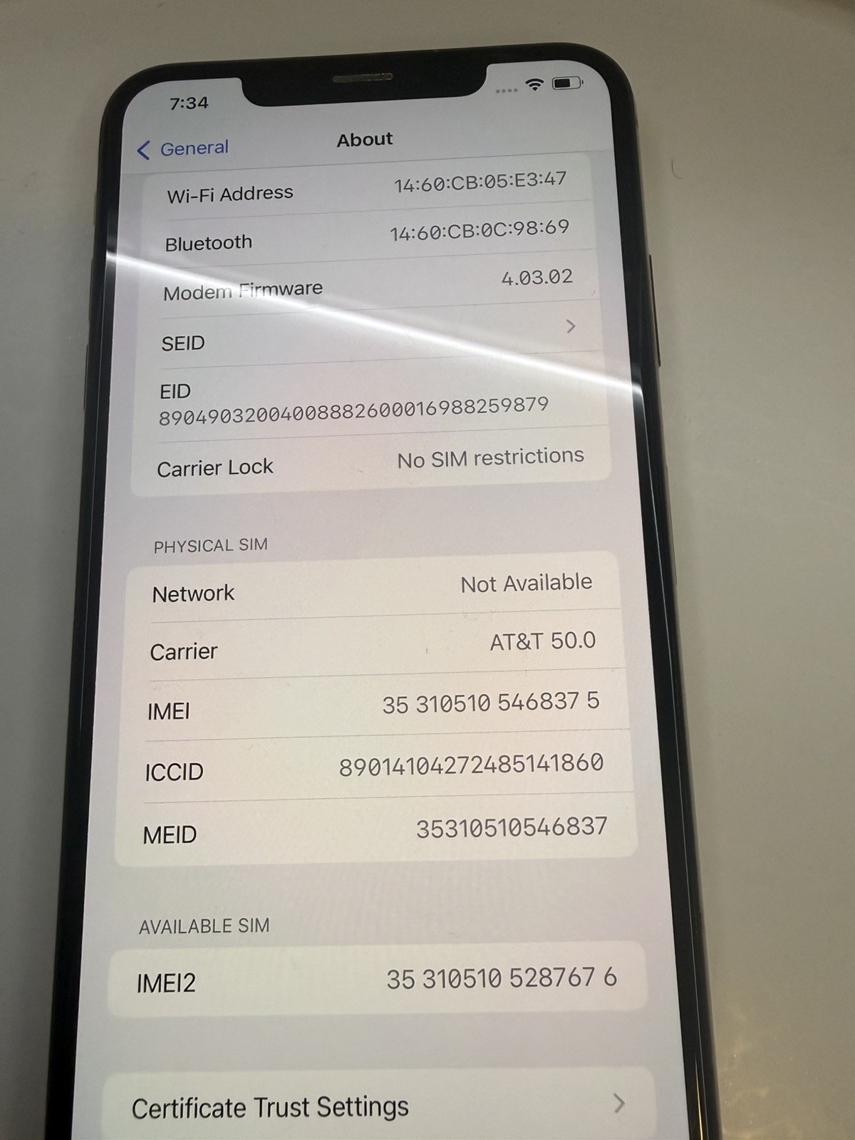 Apple iPhone XS Max 256GB Gold Unlocked Clean ESN Ready for Activation