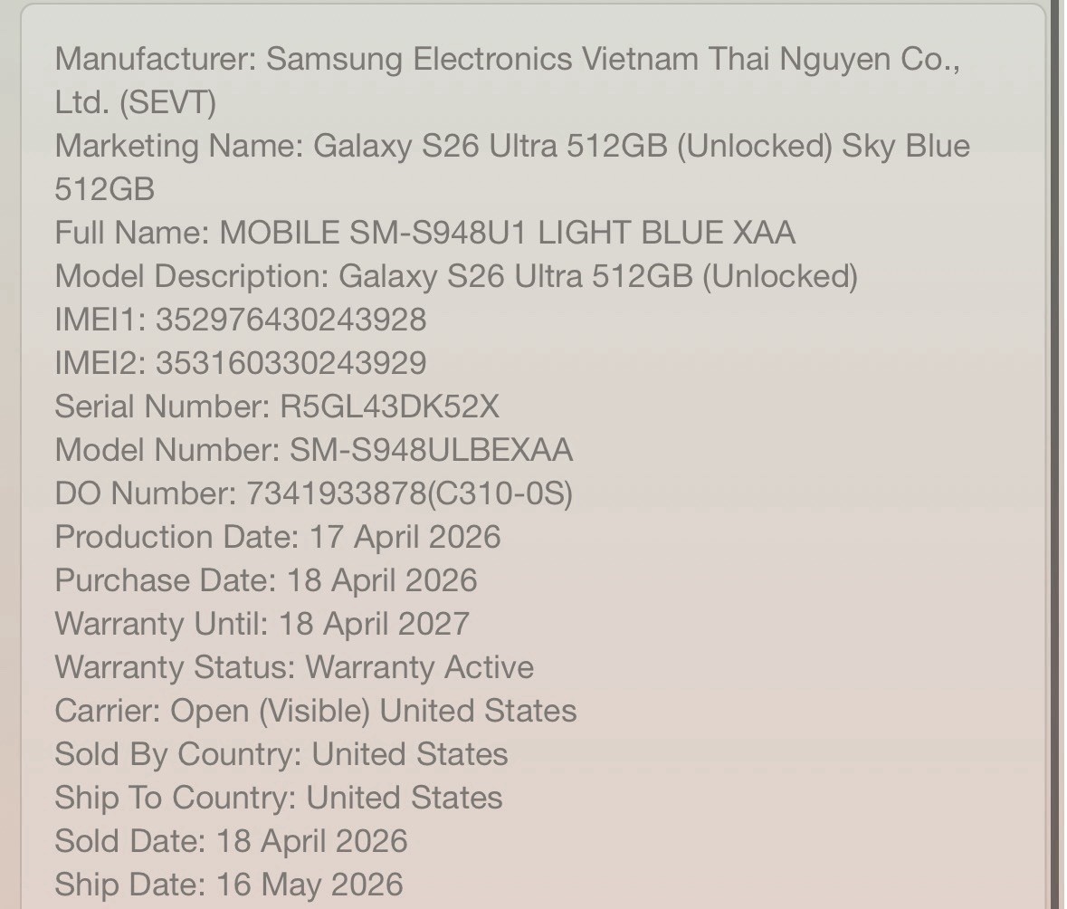 Samsung Galaxy S26 Ultra Unlocked 512GB Sky Blue READ DESCRIPTION as Is C5