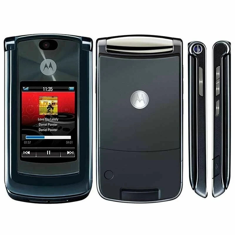 Unlocked Classic Motorola Razr 2 V8 2GB 2.0MP Flip Java Cell Mobile Phone