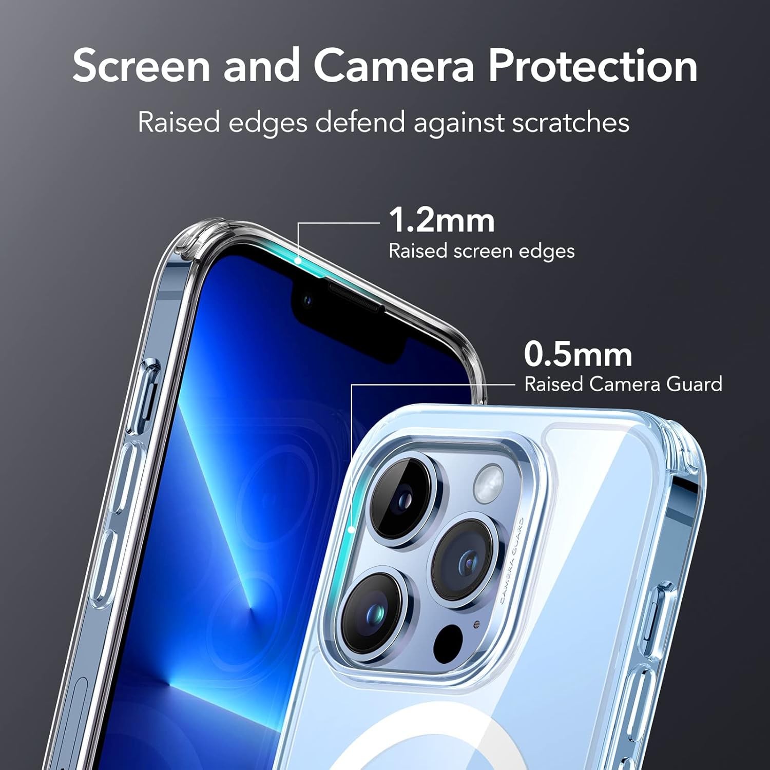 Clear Hybrid Case for iPhone 13 Pro, Military-Grade Shockproof Protection, ESR