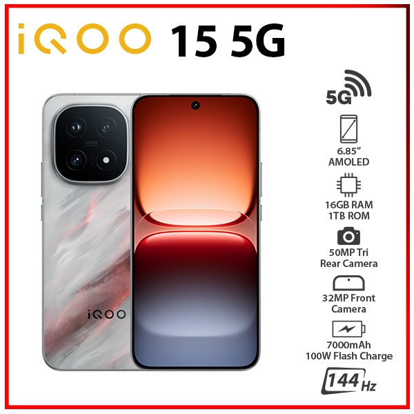 iQOO 15 5G 16GB+1TB ZEN Dual SIM Octa Core Unlocked Android Cell Phone