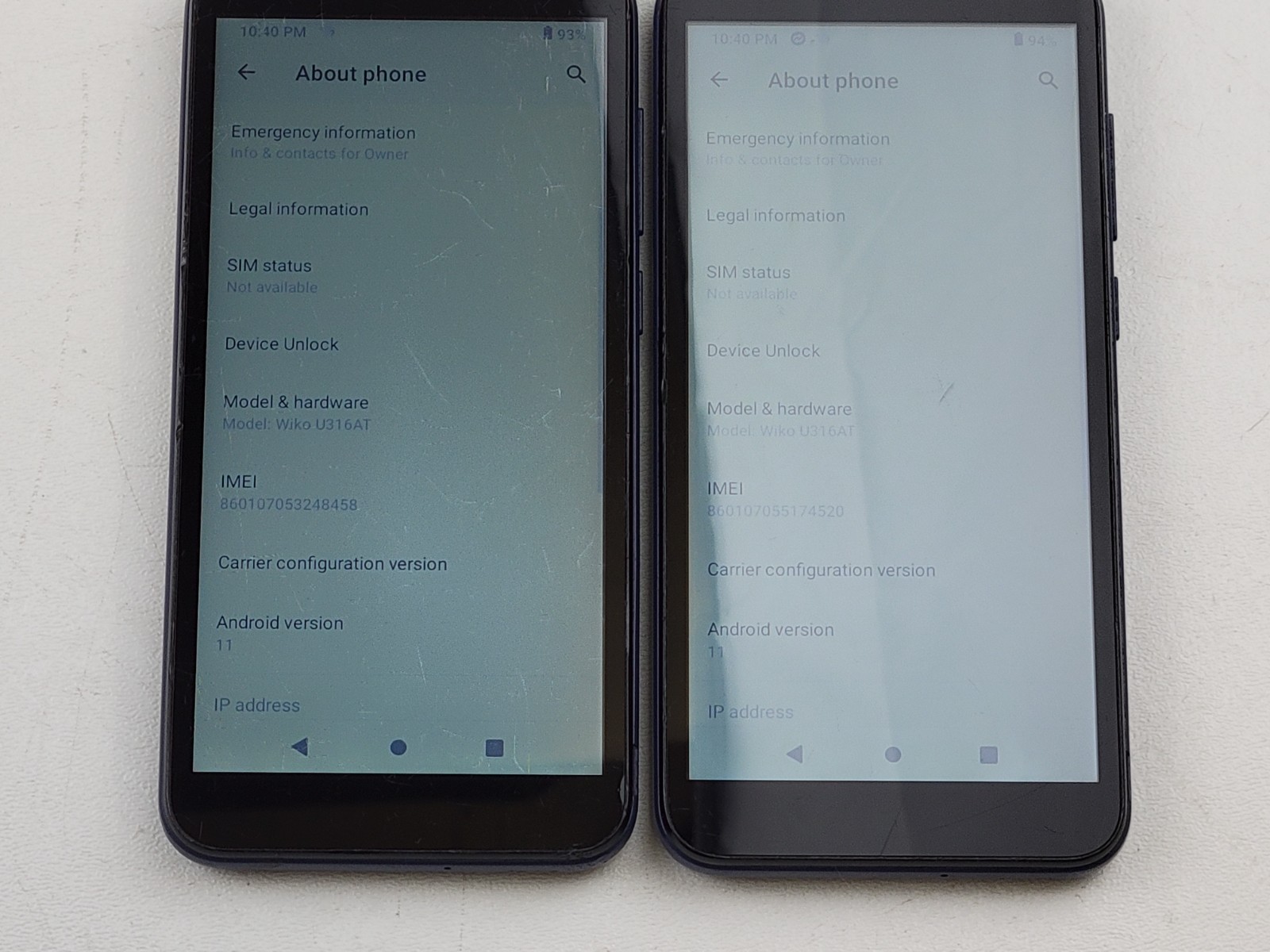 (Lot of 2) Wiko Life 3 (U316AT) 16GB (GSM Unlocked) (Assurance Wireless) – H6585