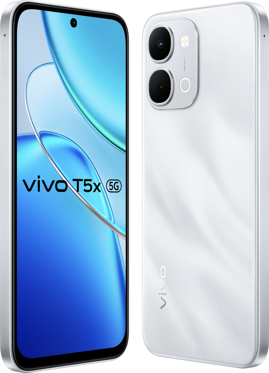 vivo T5x 5G (Silver, 128 GB 8GB RAM) Dimensity 7400-Turbo 6.76″ Global Version