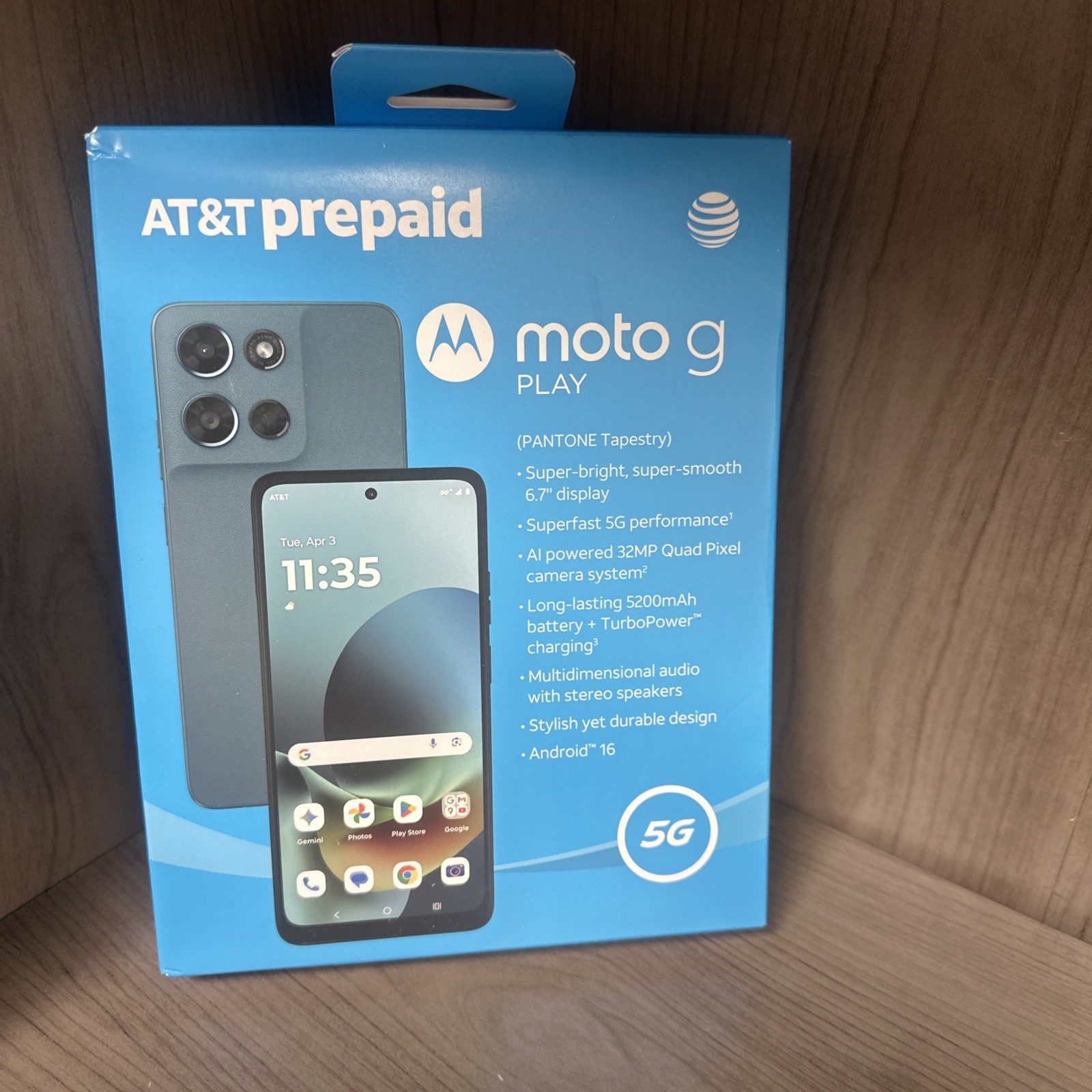 Motorola Moto G Play 5G (2026) 64GB, 6.7″ – At&t Prepaid Smartphone – Brand New