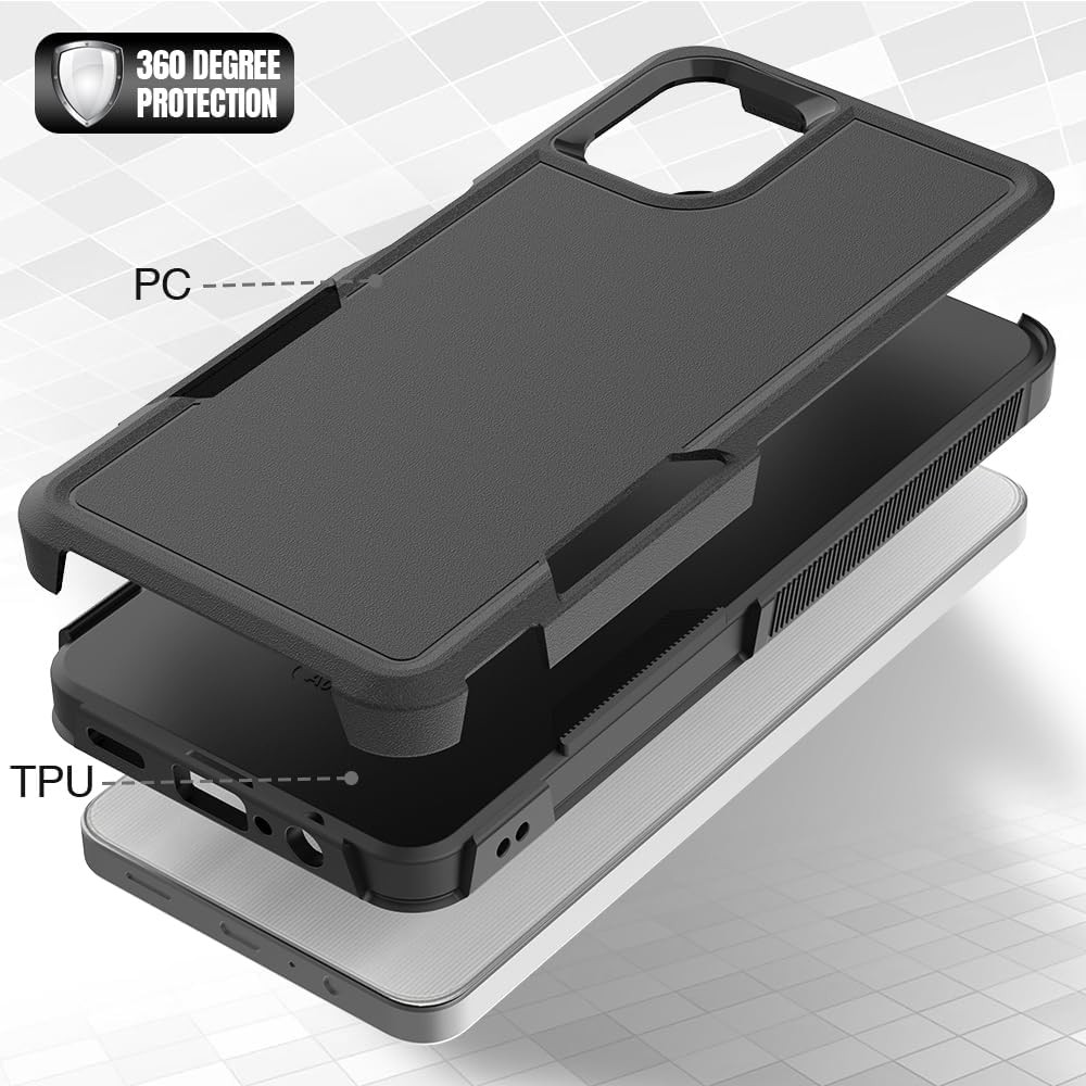 Case for Samsung Galaxy A06, TPU+PC Dual Layer Shockproof Hybrid Protective Case