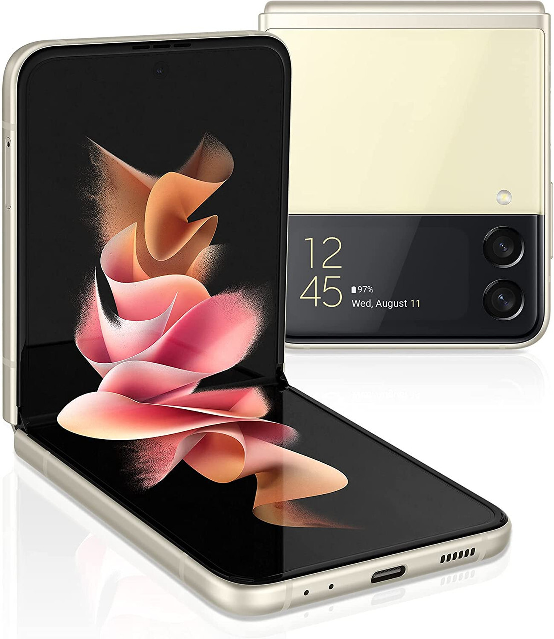 Samsung Galaxy Flip3 5G SM-F711U1 128GB Unlocked 6.7in Cream OBX