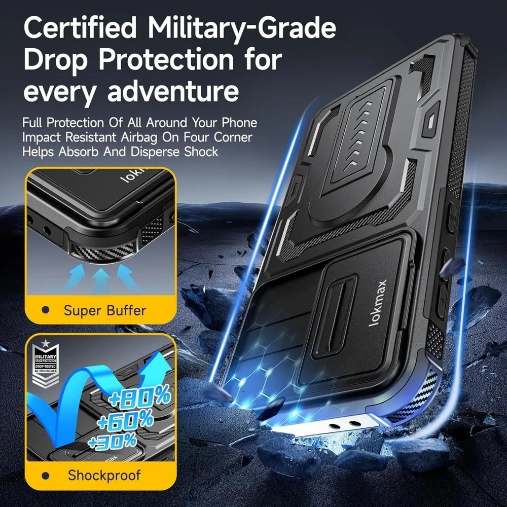 Heavy Duty Shockproof Case for Samsung Galaxy A36/A56 5G with Kickstand & Protec