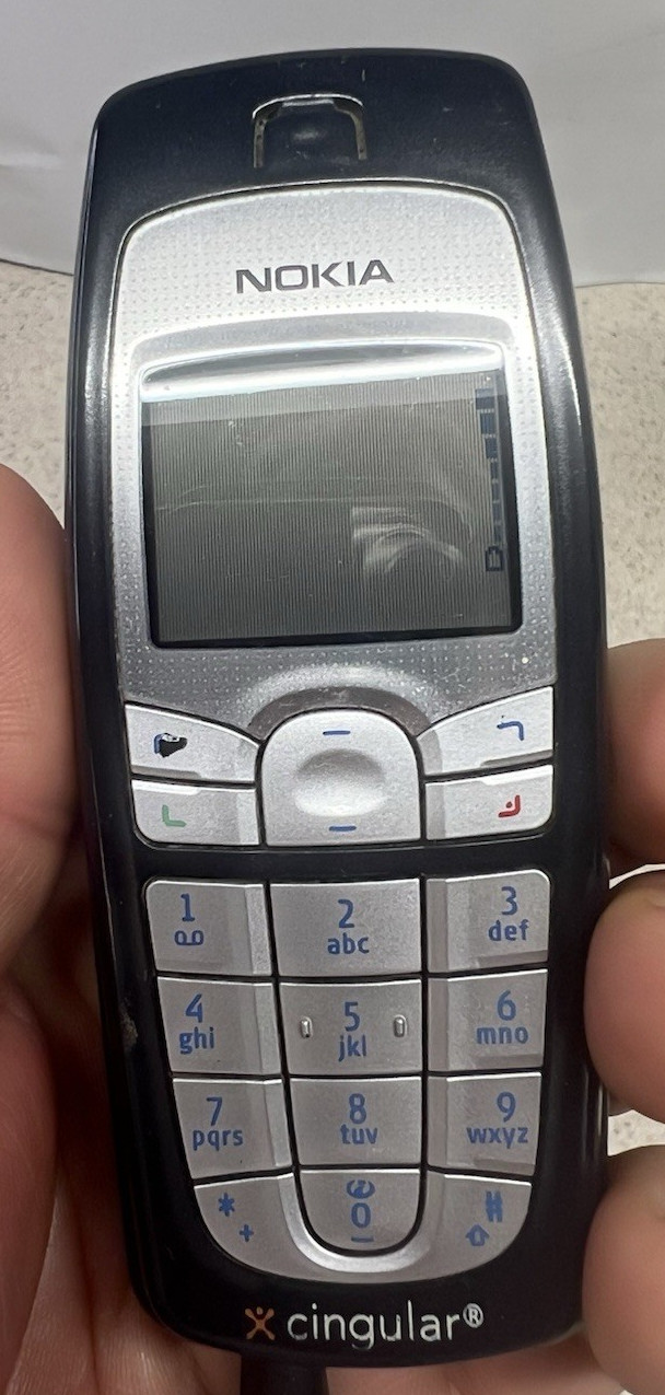 VTG 2004 NOKIA 6010 Navy Cingular Candybar CELL PHONE w/ Chargers UNTESTED