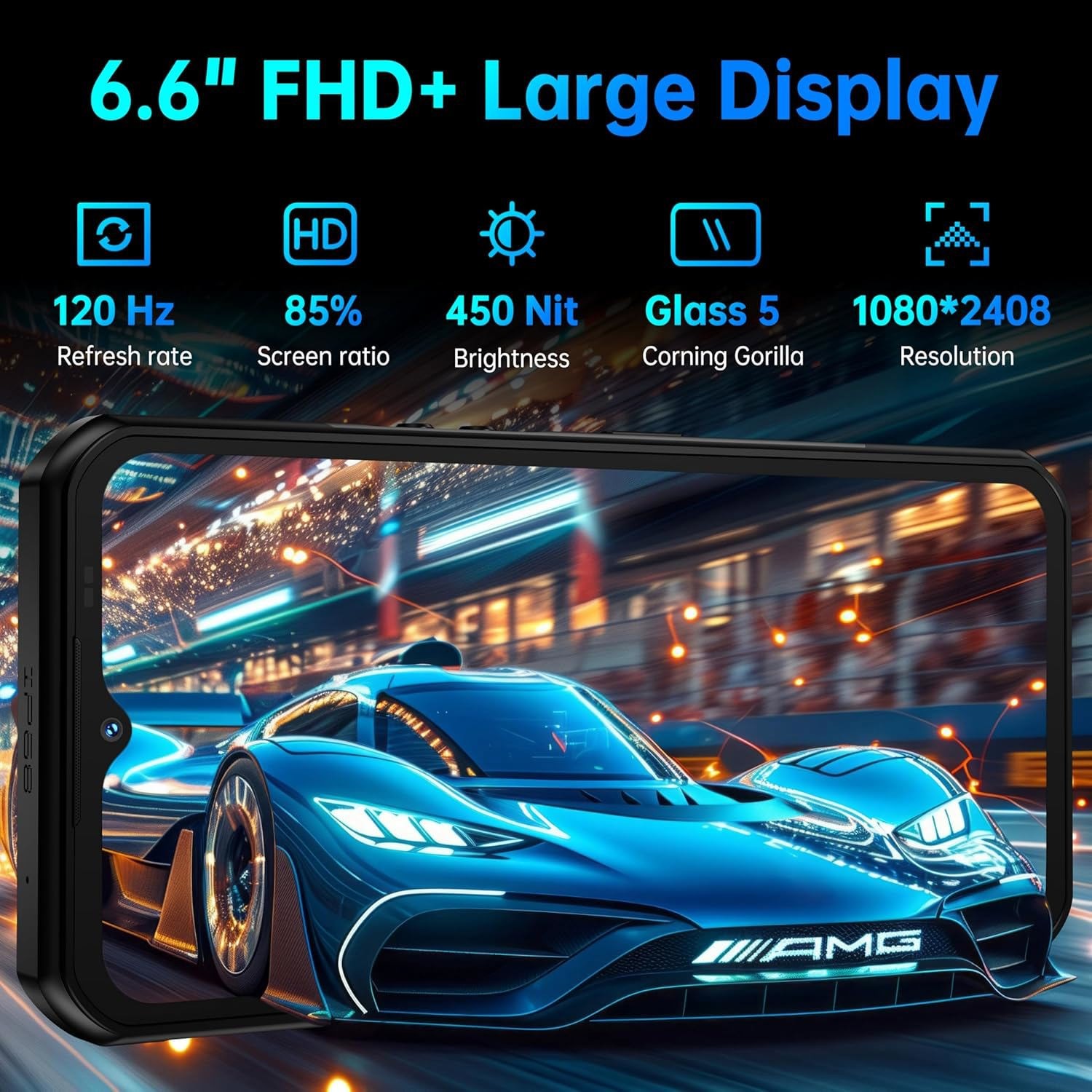 OUKITEL WP55 5G Rugged Phone 6.6” HD+ Display 11000mAh Big Battery 108MP Camera