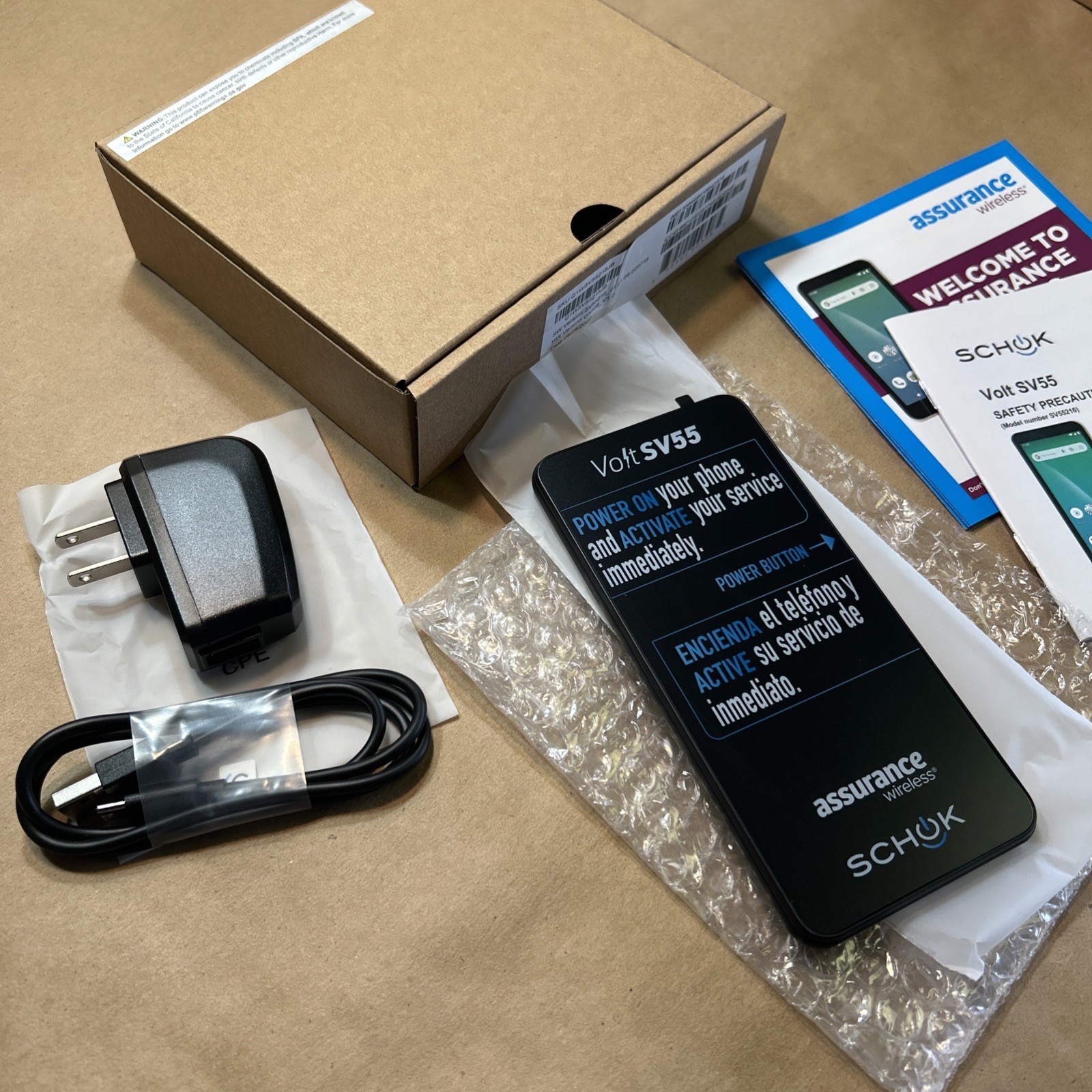 Schok Volt SV55 Black Assurance Wireless Android 8MP Touchscreen Smartphone NEW