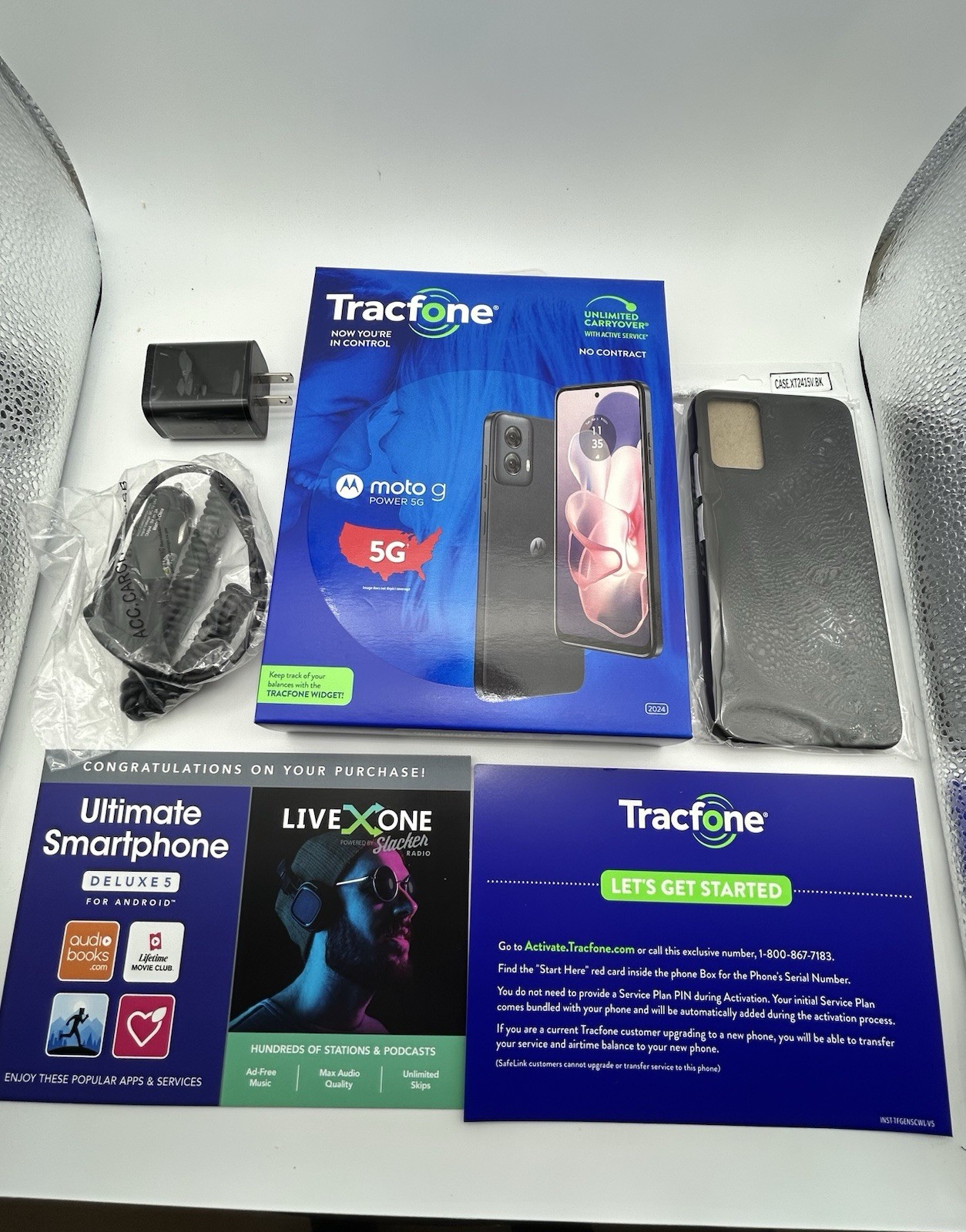 Tracfone Motorola Moto G Power 5G w/ 1 yr service – 1500 mins & 1.5 GB data NEW