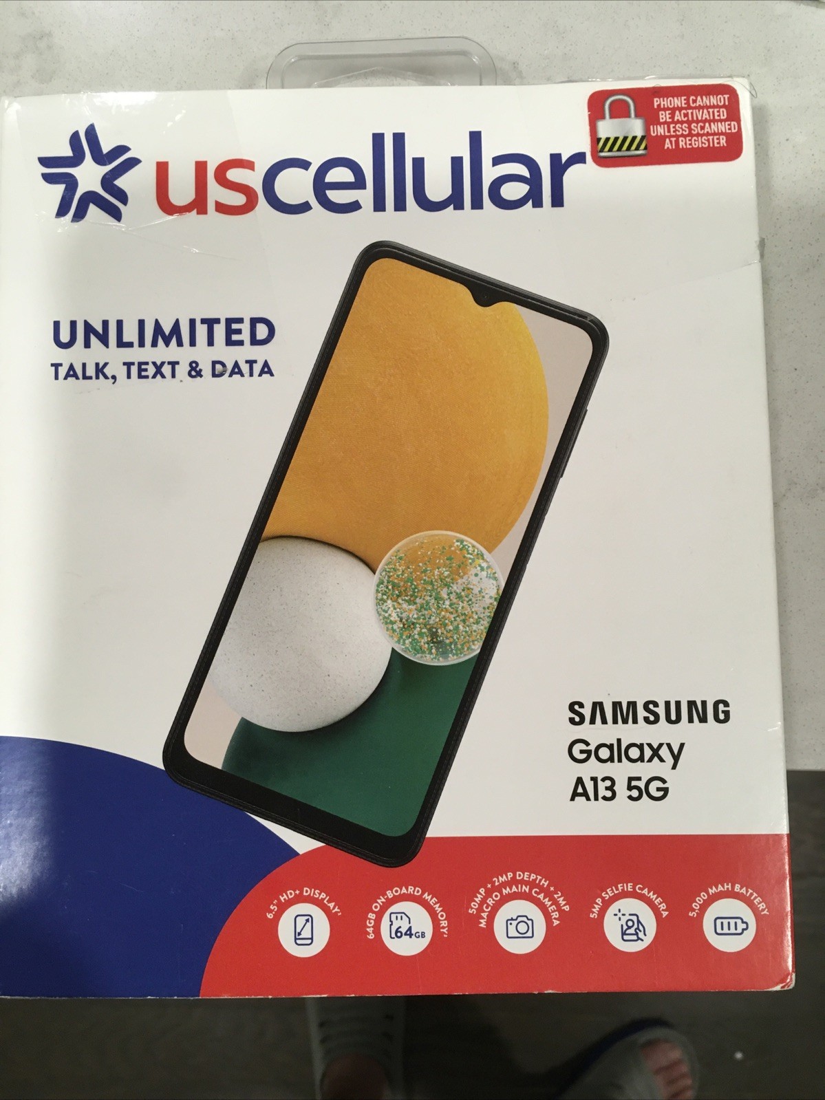 Samsung Galaxy A13 5G SM-A136U – 64GB – Black (locked To Track Phone) Clean