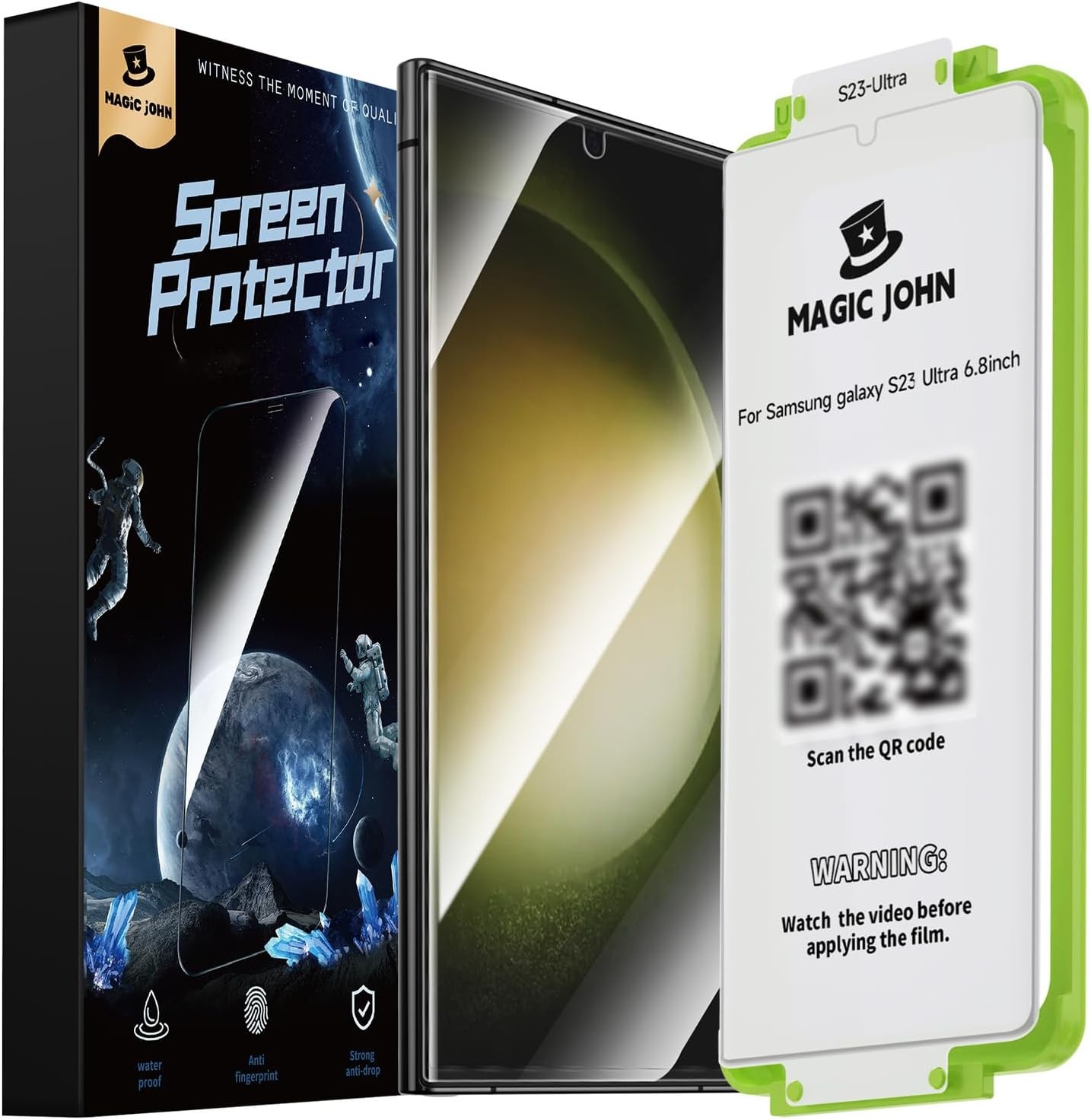 2PCS Screen Protector for Samsung Galaxy S23 Ultra 6.8 Inch Easy Installation Sh