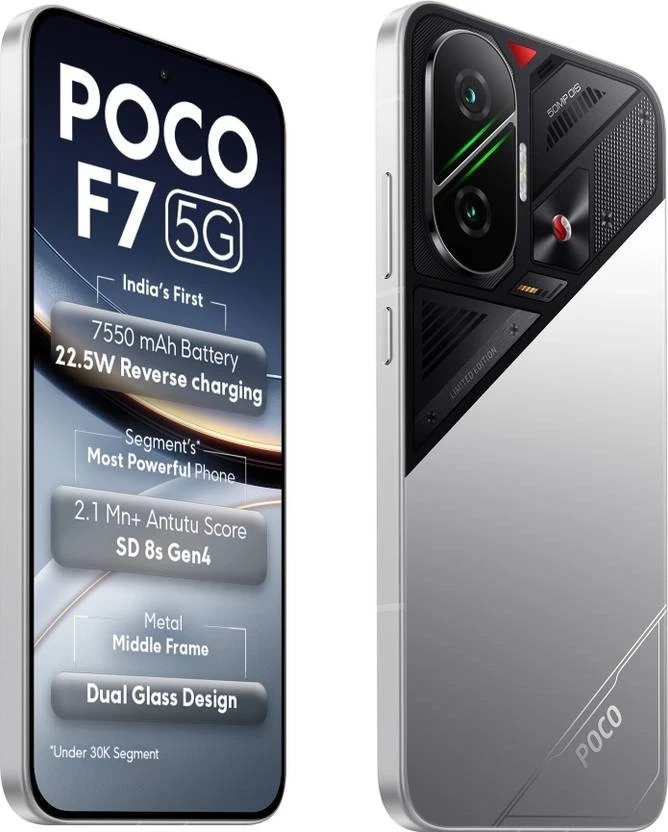 POCO F7 5G (White, 256 GB 12 GB ) 8s Gen 4 Processor NFC 6.83″ Global Version.