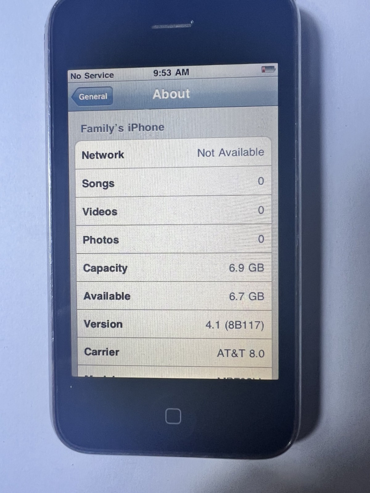 iPhone 3G 8GB Black (AT&T) A1241 GSM MB702LL iOS 4.1 tested w Apps Working READ!