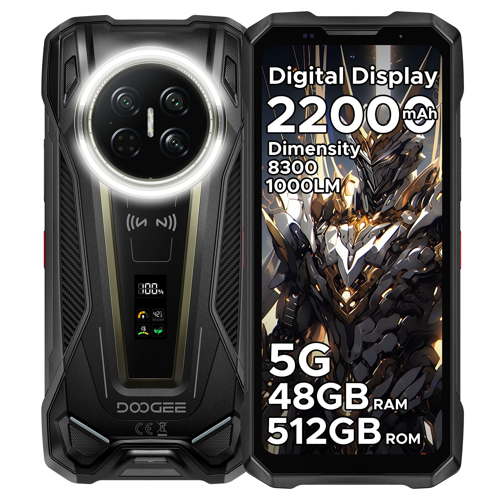 2026 DOOGEE VMAX2 5G Unlocked Rugged Smartphone Android 16 48GB+512GB 22000mAh
