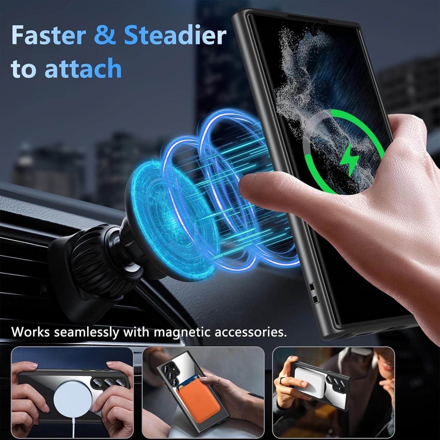Samsung Galaxy S22 Ultra Case Shockproof Cover Full Body Protection Rugged-Black