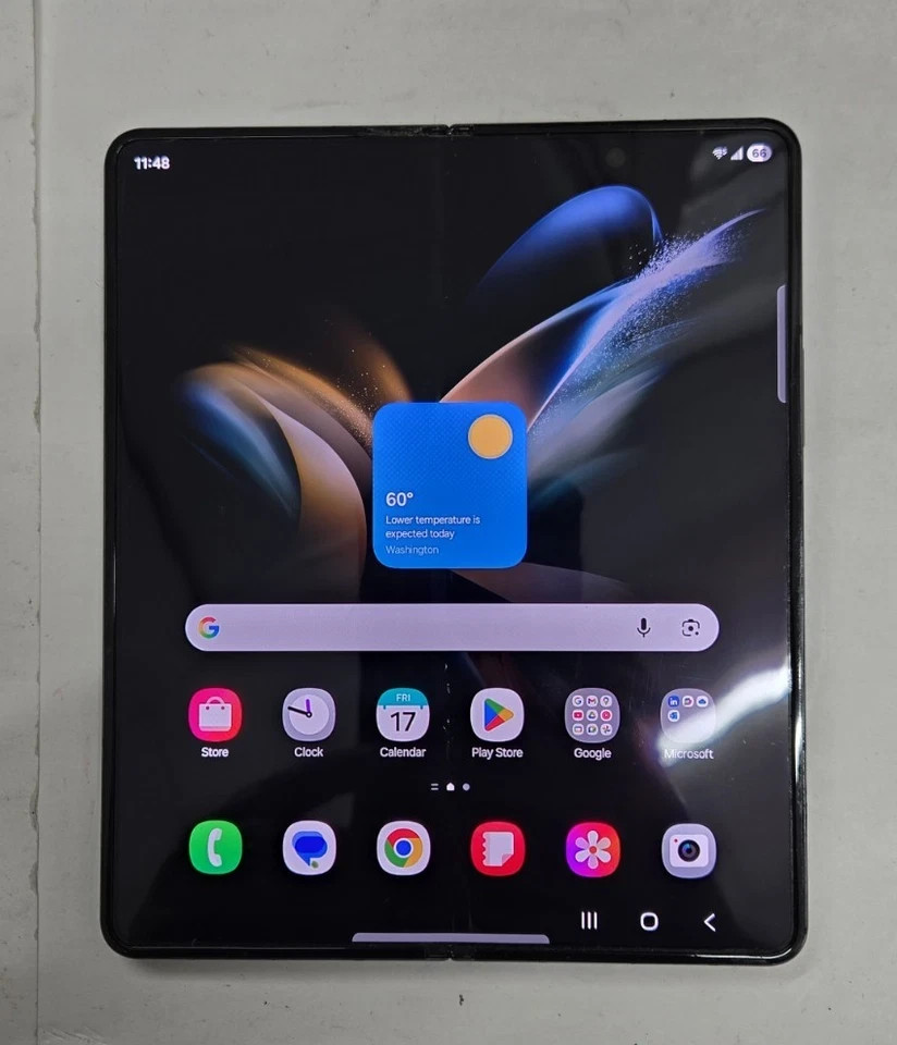 Samsung Galaxy Z Fold4 – SM-F936U 256GB Graygreen (Unlocked) CRACKED BACK *READ*