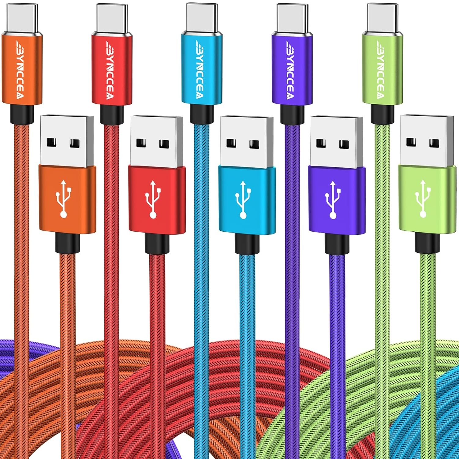 5 Pack 10ft USB-C Fast Charger Adapter for Samsung Galaxy S24 S23